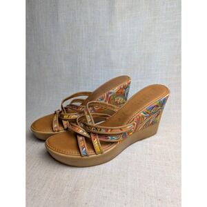 Italian Shoemakers Colorful Wedge Sandal - Size 10